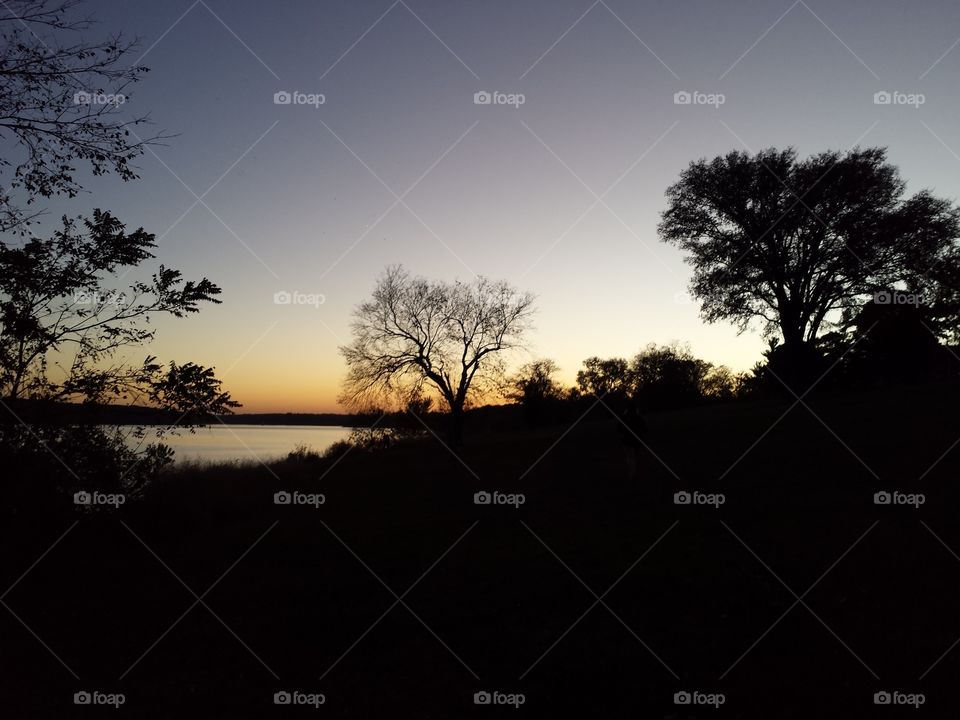 lakeside sunset