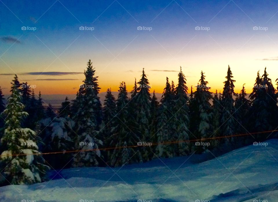 Sunset on grouse mountain