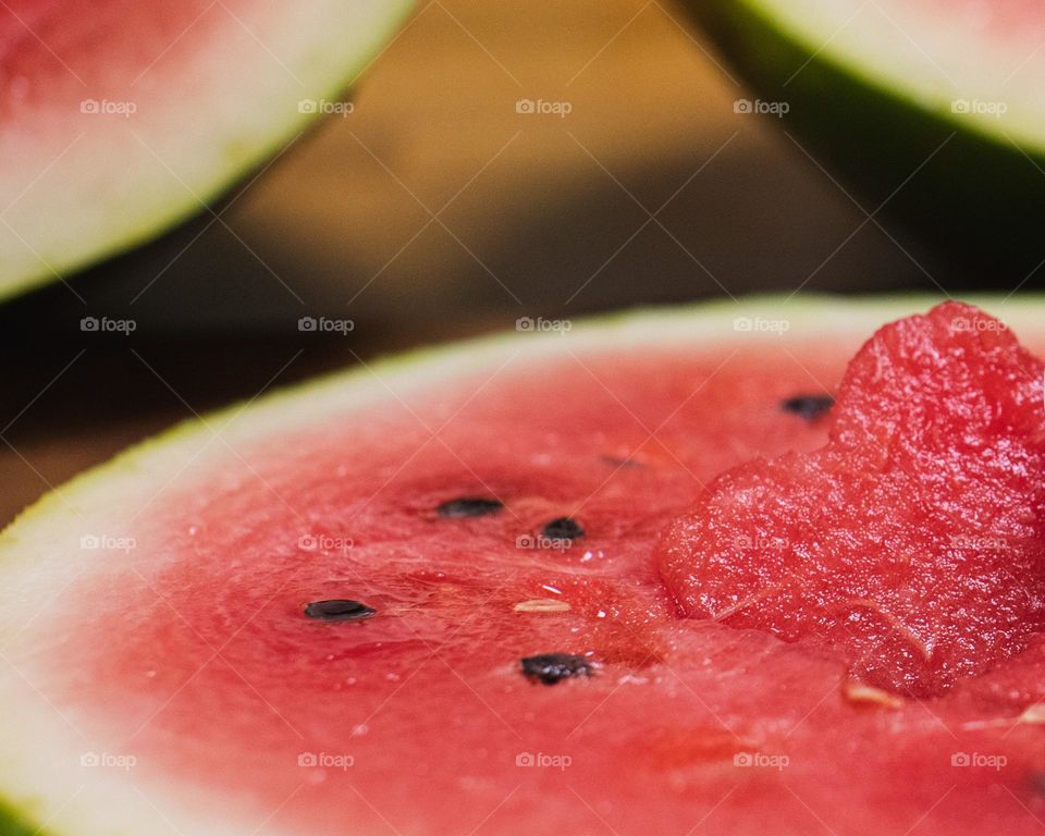 I “heart” watermelon! Slice of watermelon with a heart cutout. Fruit for the win