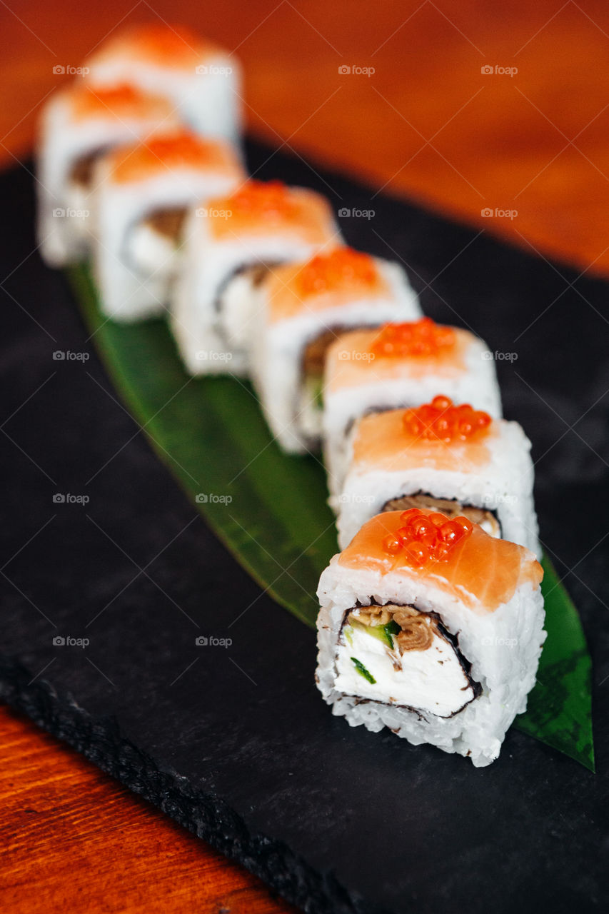 Roll with salmon