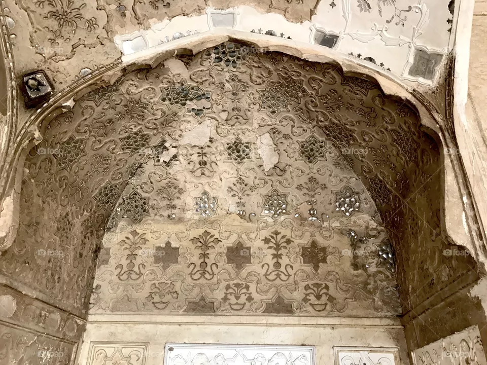 Decorative walls at Lahore Fort, Pakistan 