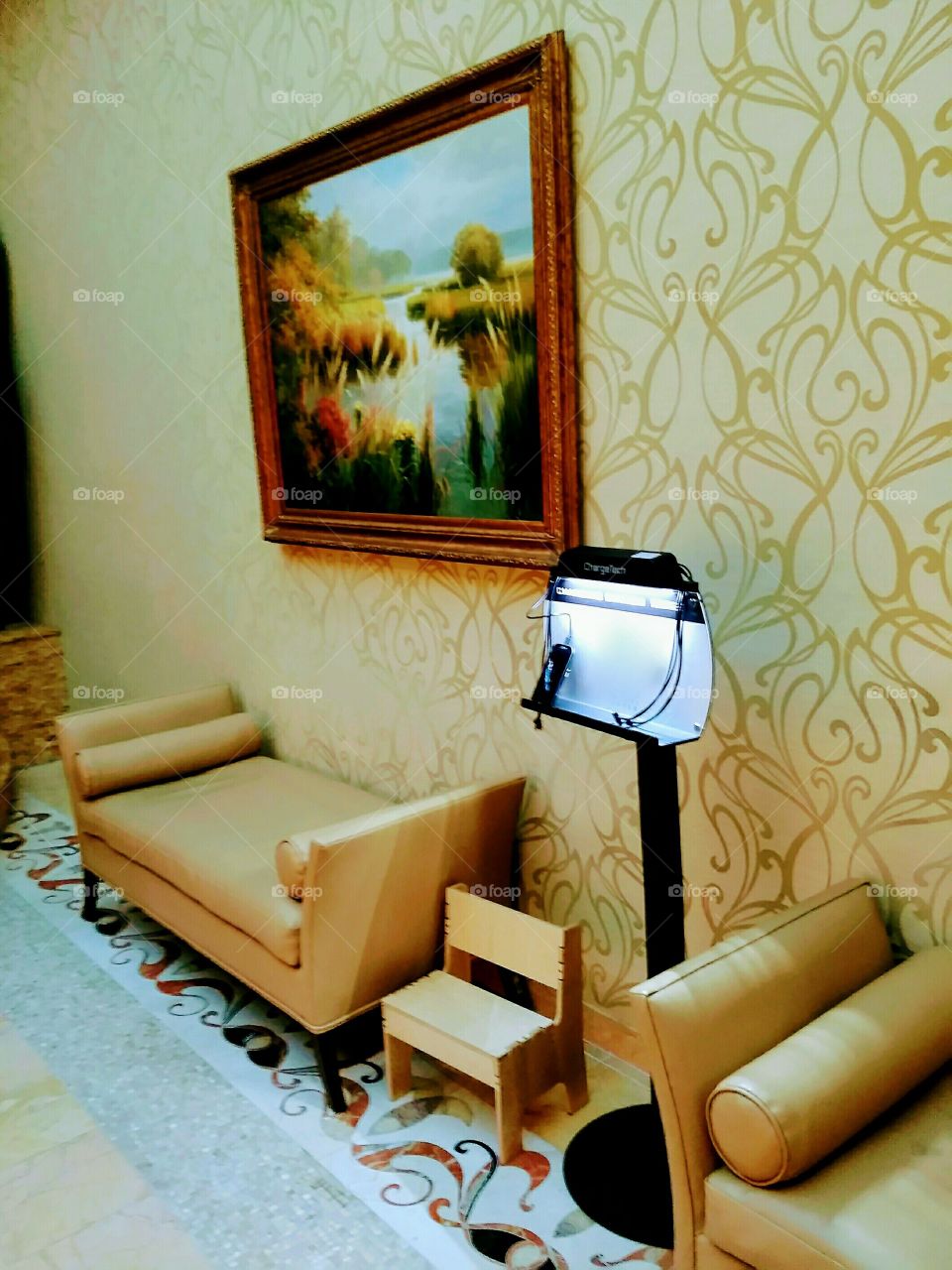 Waiting area with Charging Station available.