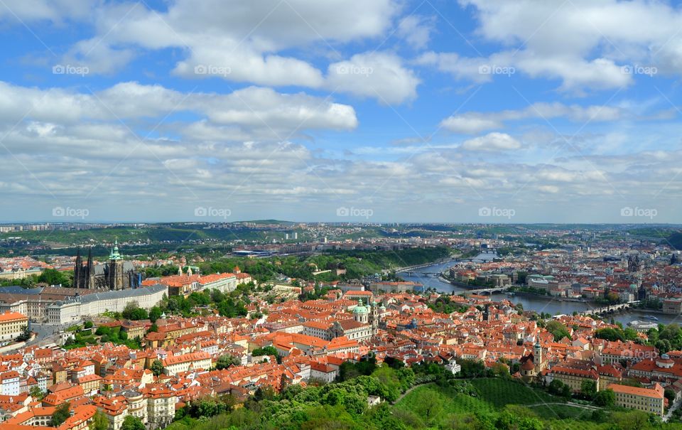 beautiful roof top Prague view