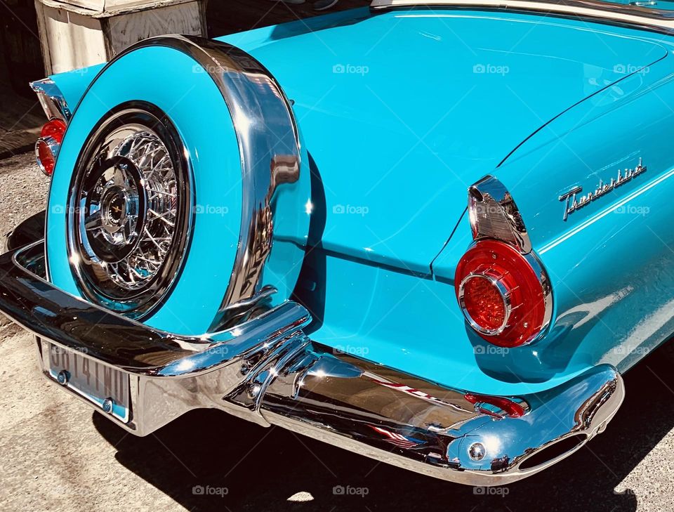 Iconic peacock blue thunderbird 