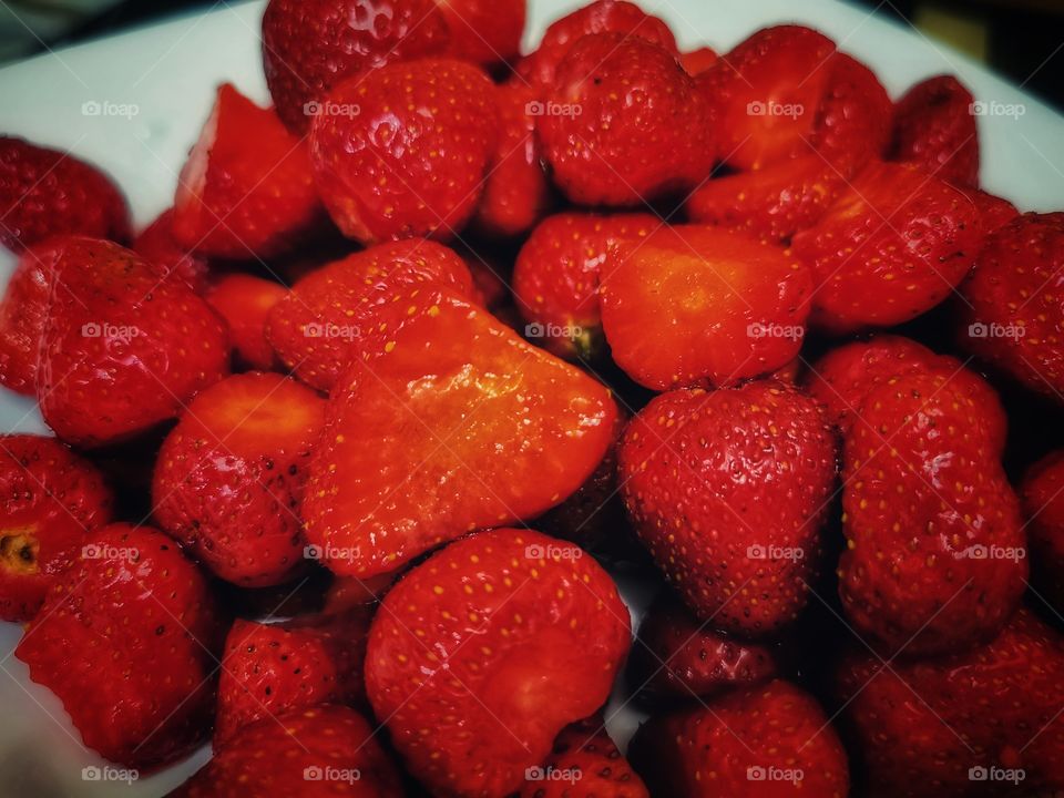 Fruits berry view bio fresh yummy healthy Red strawberry view table day part yellow melon day part