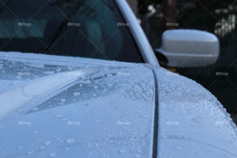 water drops on a car