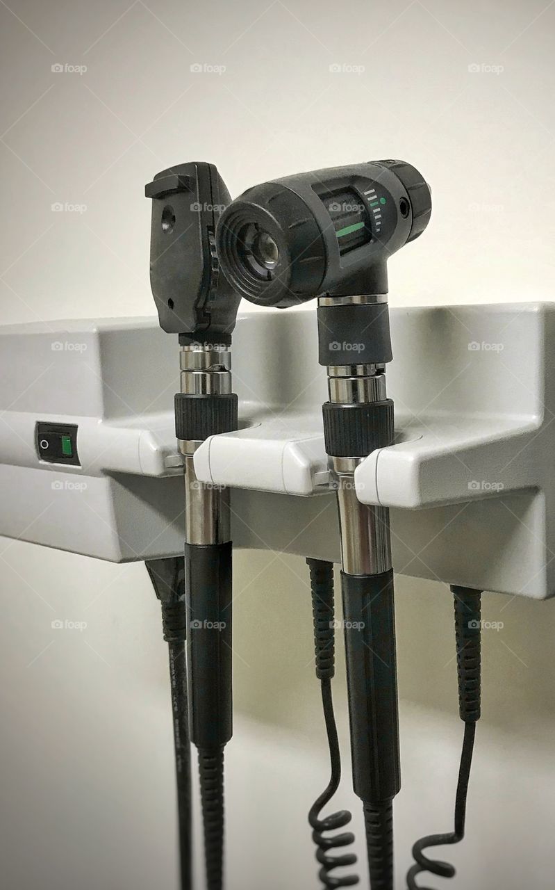 Medical instruments in a doctors office