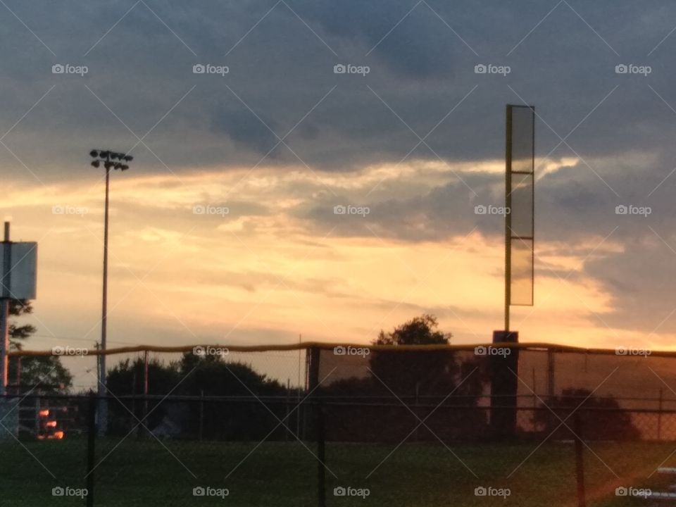 sunset at the ballpark