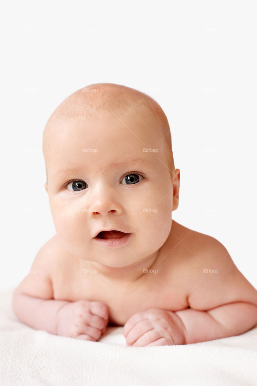 Smiling baby boy portrait 
