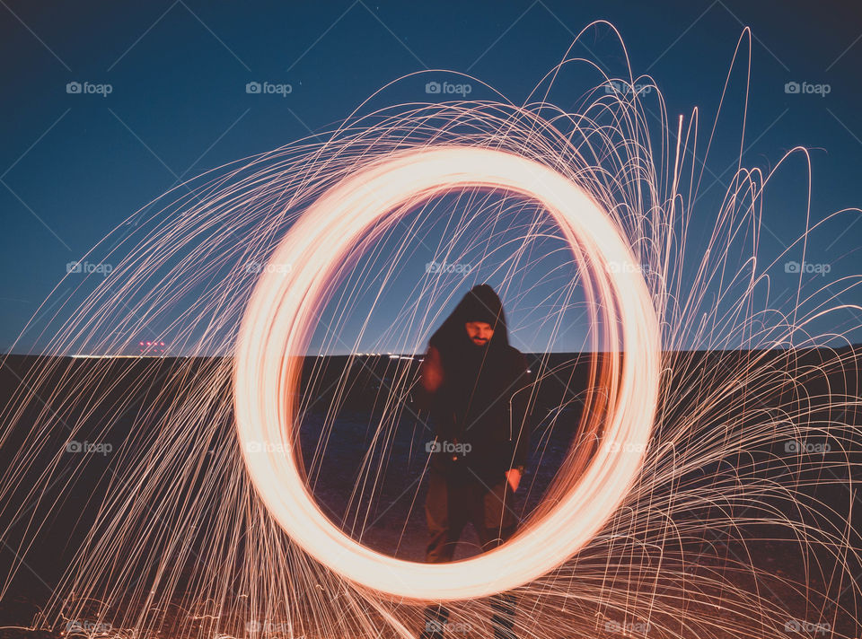 Steel wool at night 