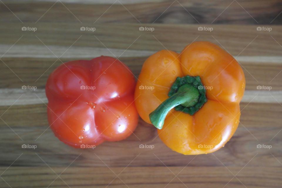 Red and yellow pepper 
