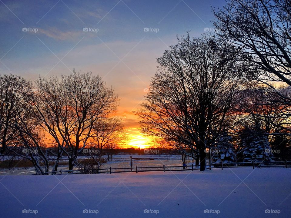 Sunset after a snow storm. 