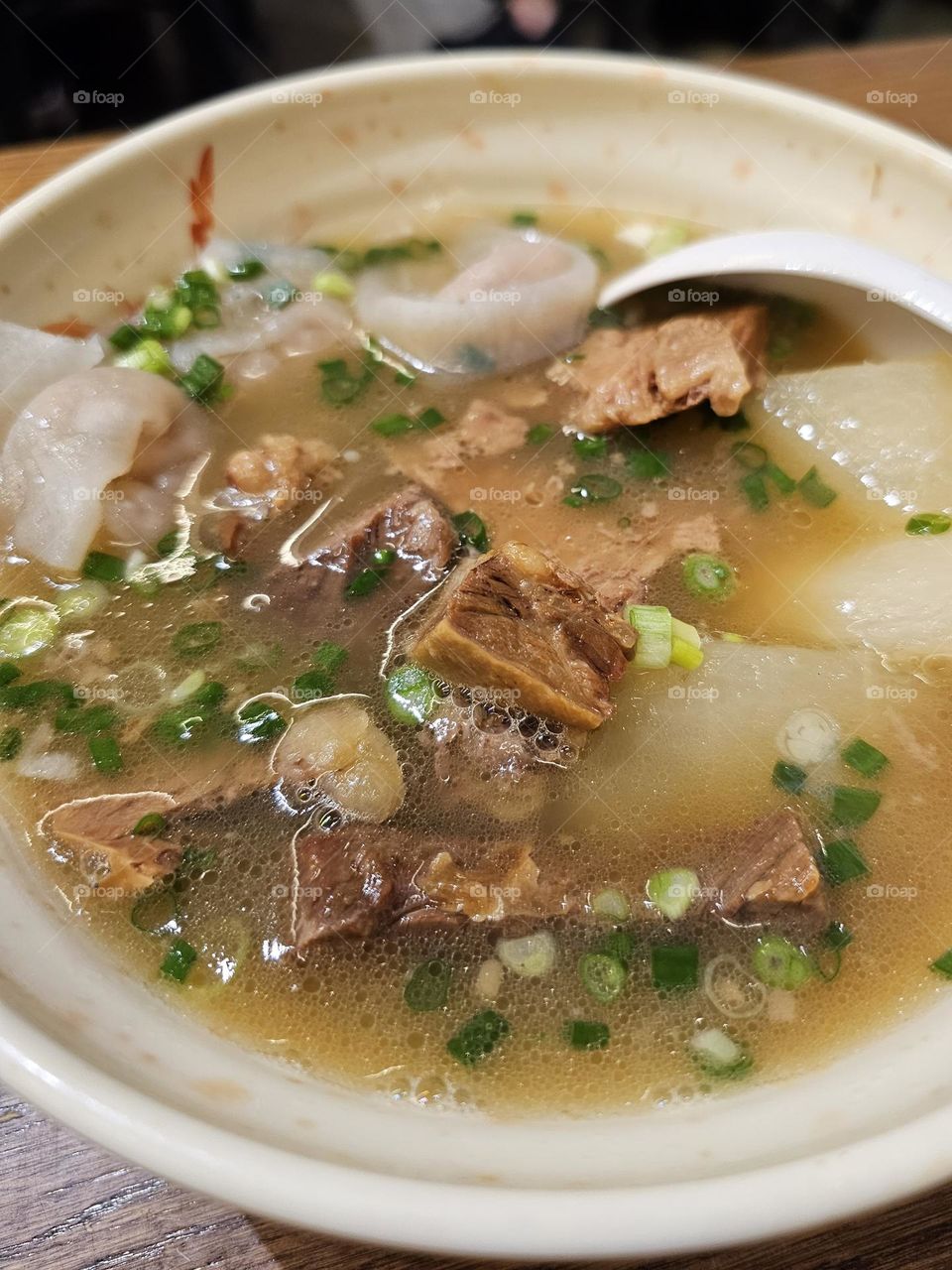 Hong Kong local food beef brisket with fish dumplings noodle