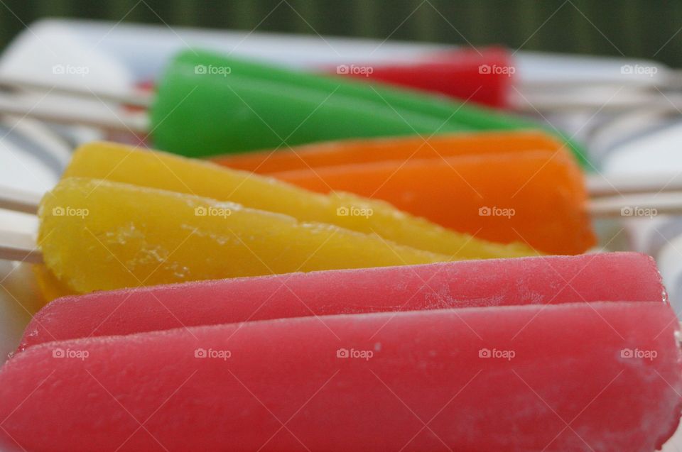 A rainbow of popsicles 