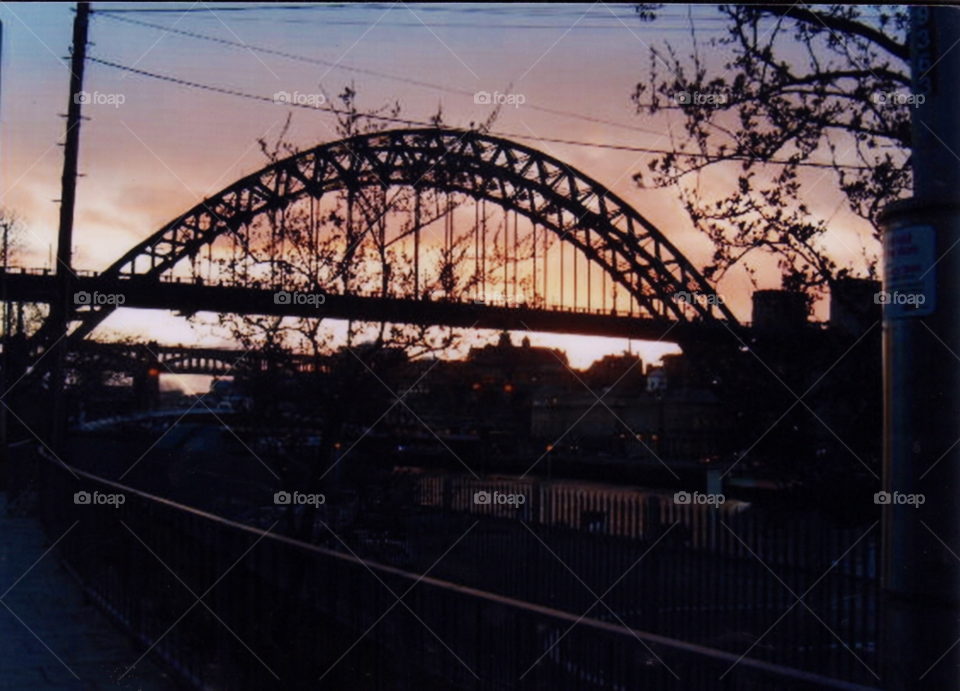 bridge sunset on the tyne newcastle by clarkie28