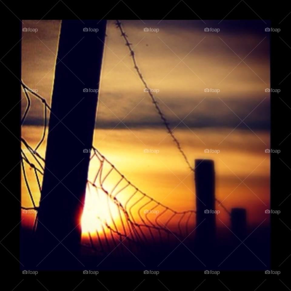 uk pretty fence sunset by sweet99