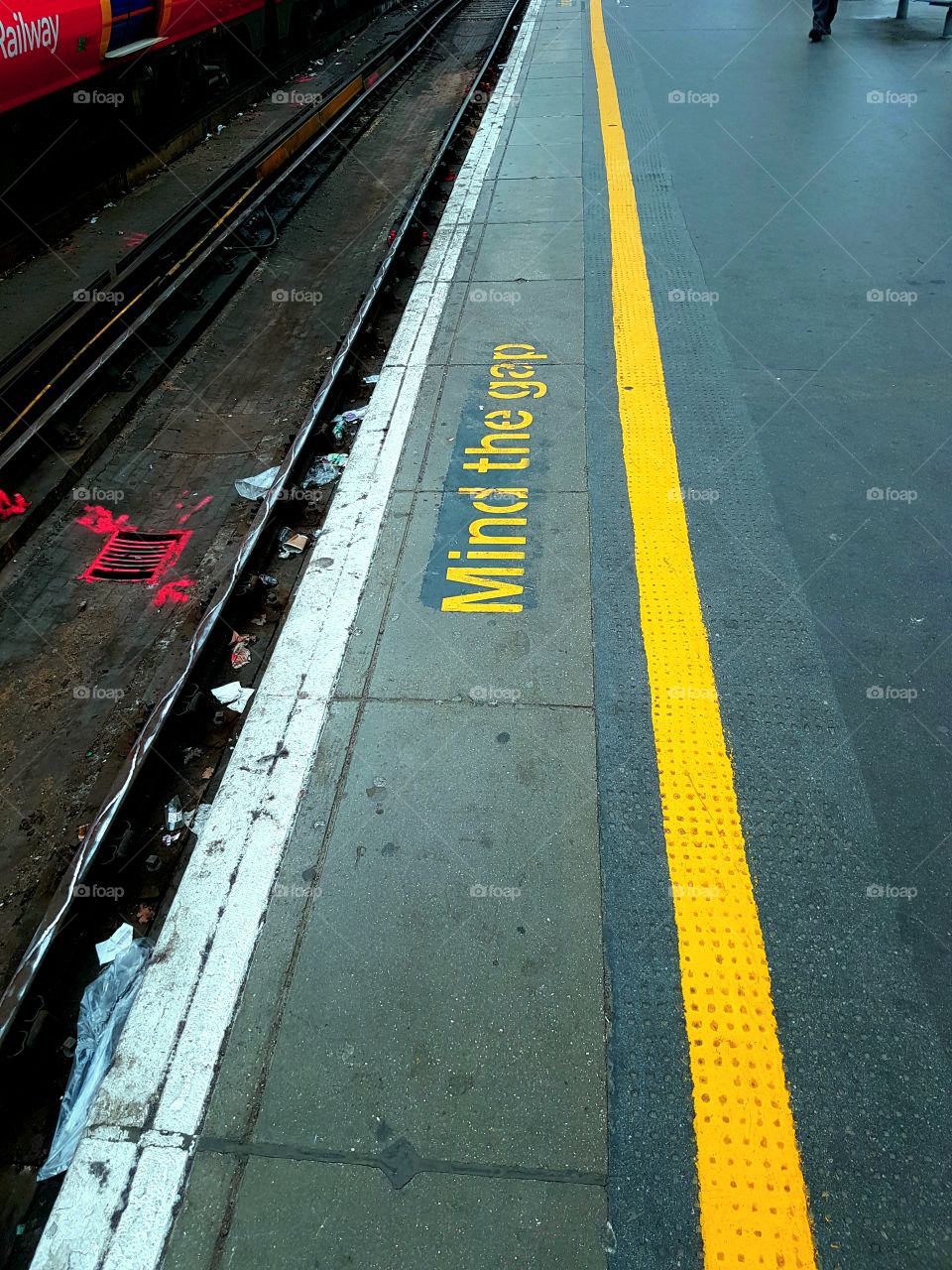 Mind the gap between the train and the platform edge.