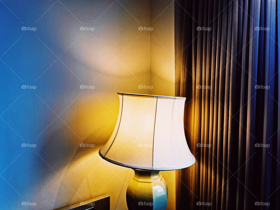 Lamp in a hotel room