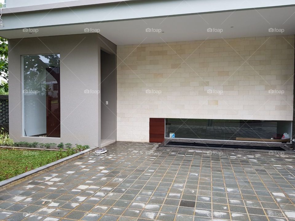 in front of the house