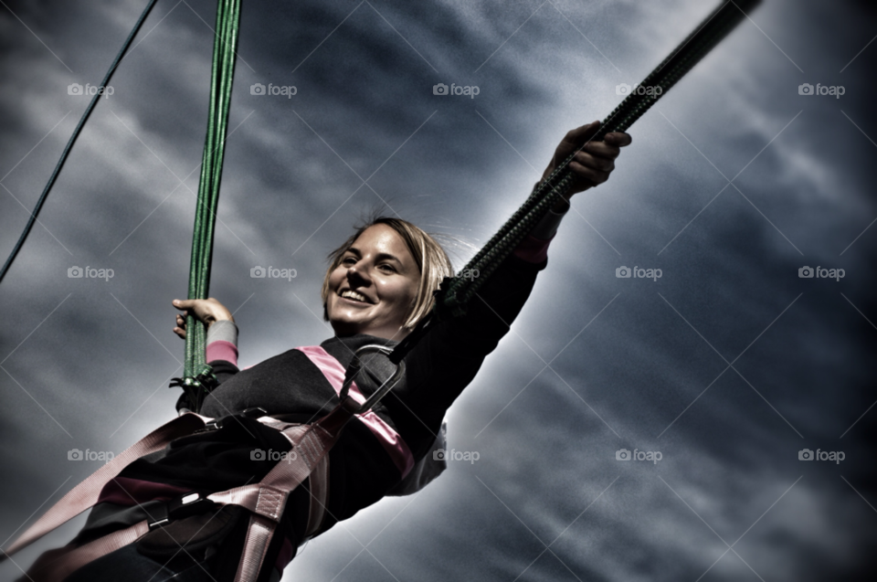 happy woman fly jump by nivoa
