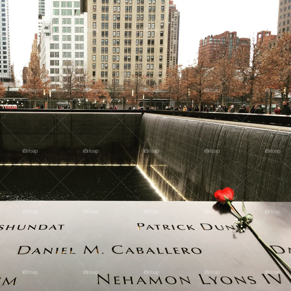 9/11 memorial in NYC.