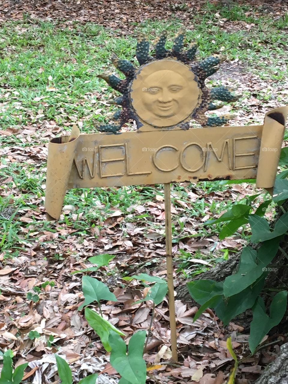 Welcome garden sign