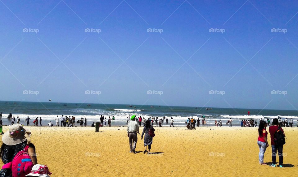 Sea beach at Goa. This pick is of beautiful Calangute beach in Goa.