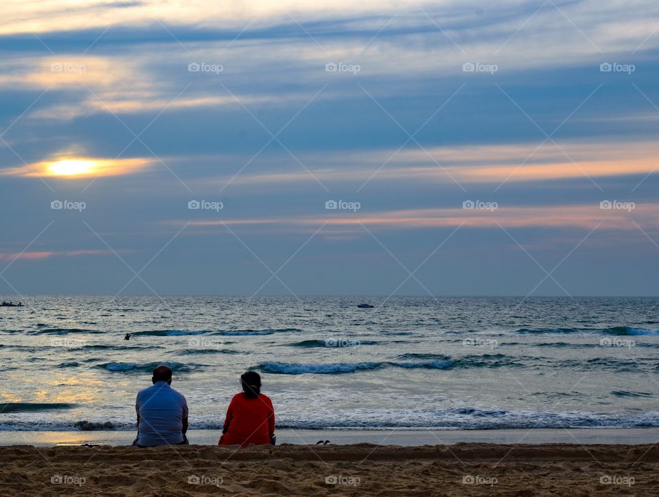 watching the sunset with spouse...my kind of relaxation. .