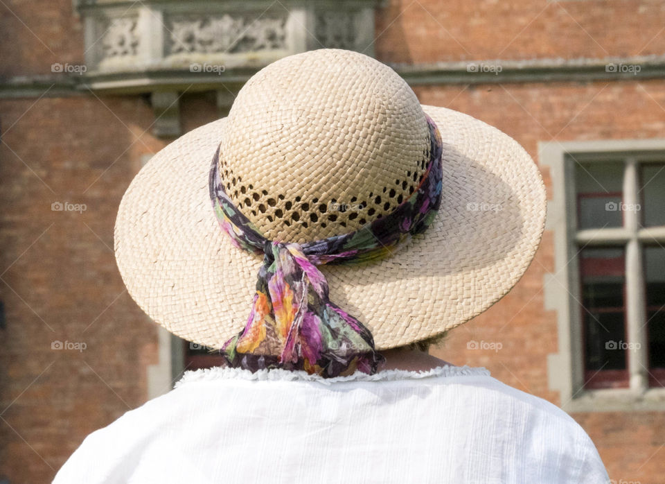 Woman. Straw hat