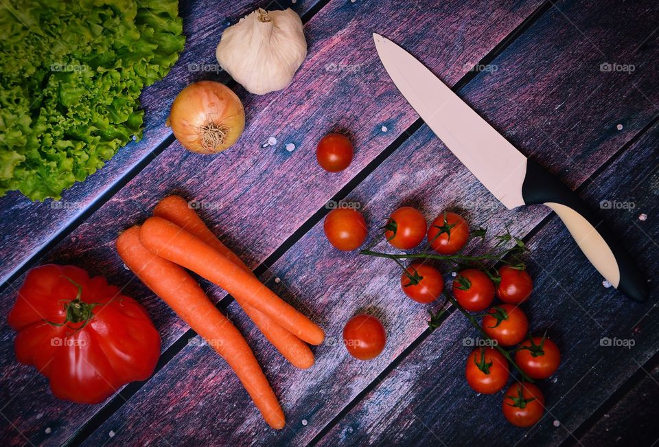 Getting ready to make a salad