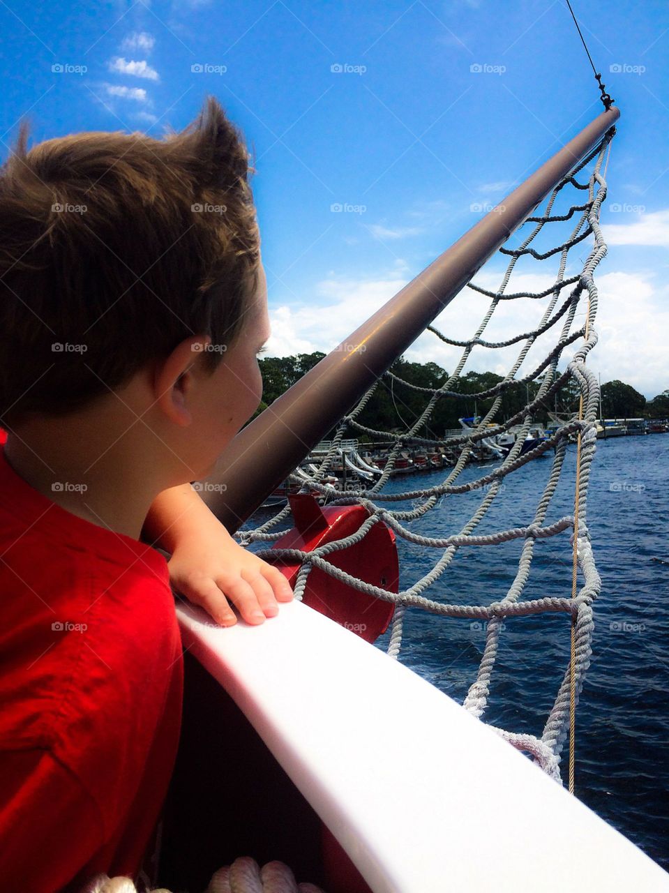 Happy boating boy