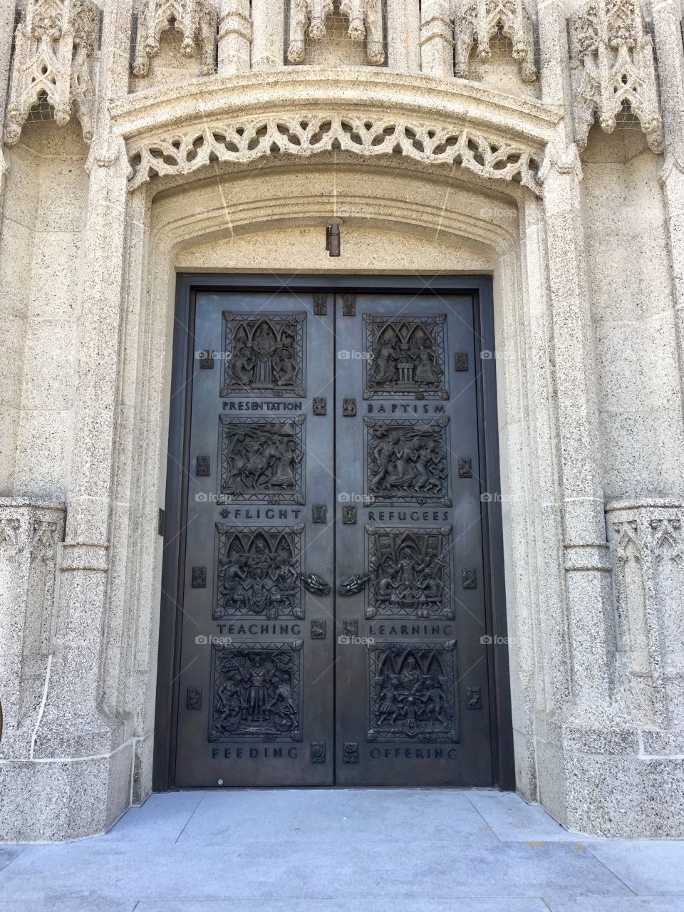 Wooden Door of Grace Cathedral 