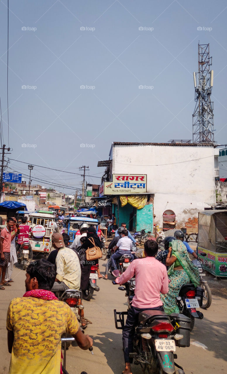 crowd of people running for their work