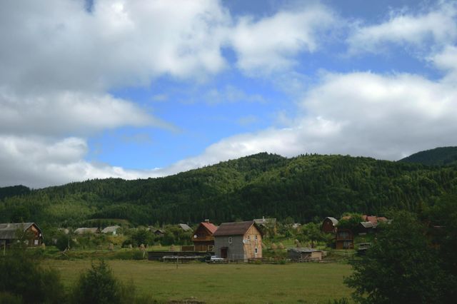 house among the mountains in the Carpathians