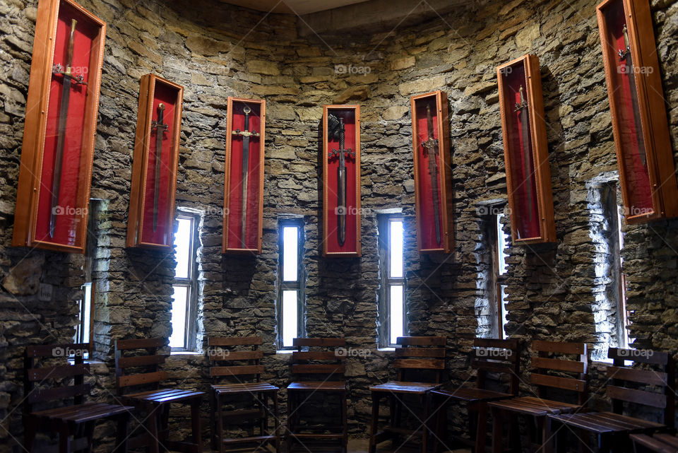 Inside of the Loveland castle in Loveland, Ohio