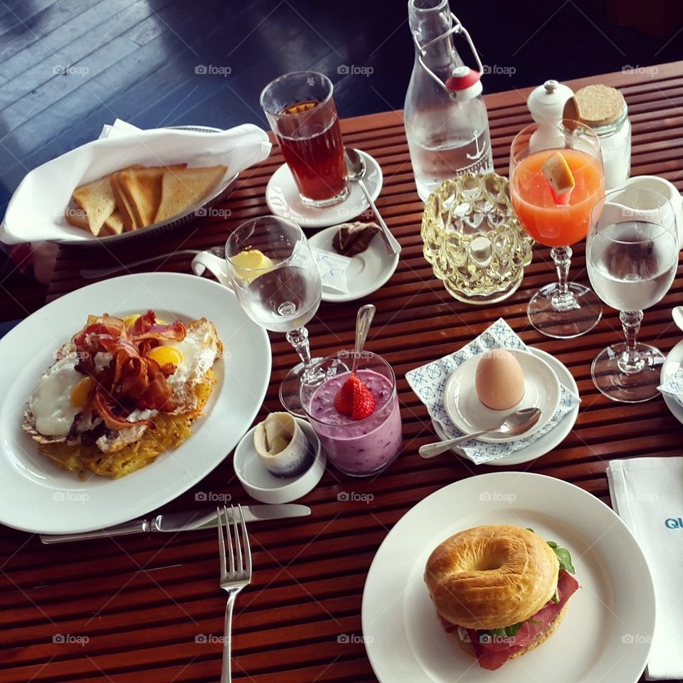 brunch in a fancy restaurant