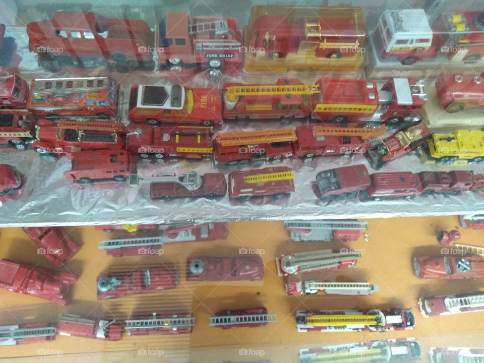 big old fashion toy firetruck collectiin