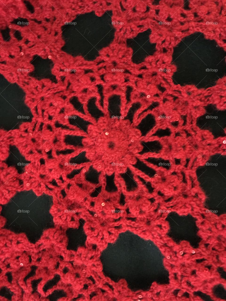 Red crochet detail 