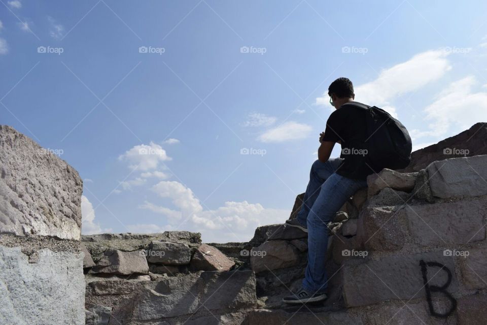 "B" (me) on the wall overlooking the city of Ankara Turkey from the old castle