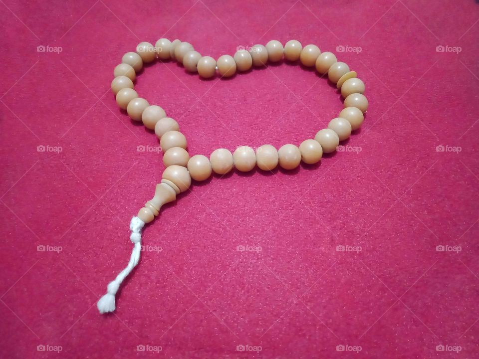 Heart shaped of prayer bead