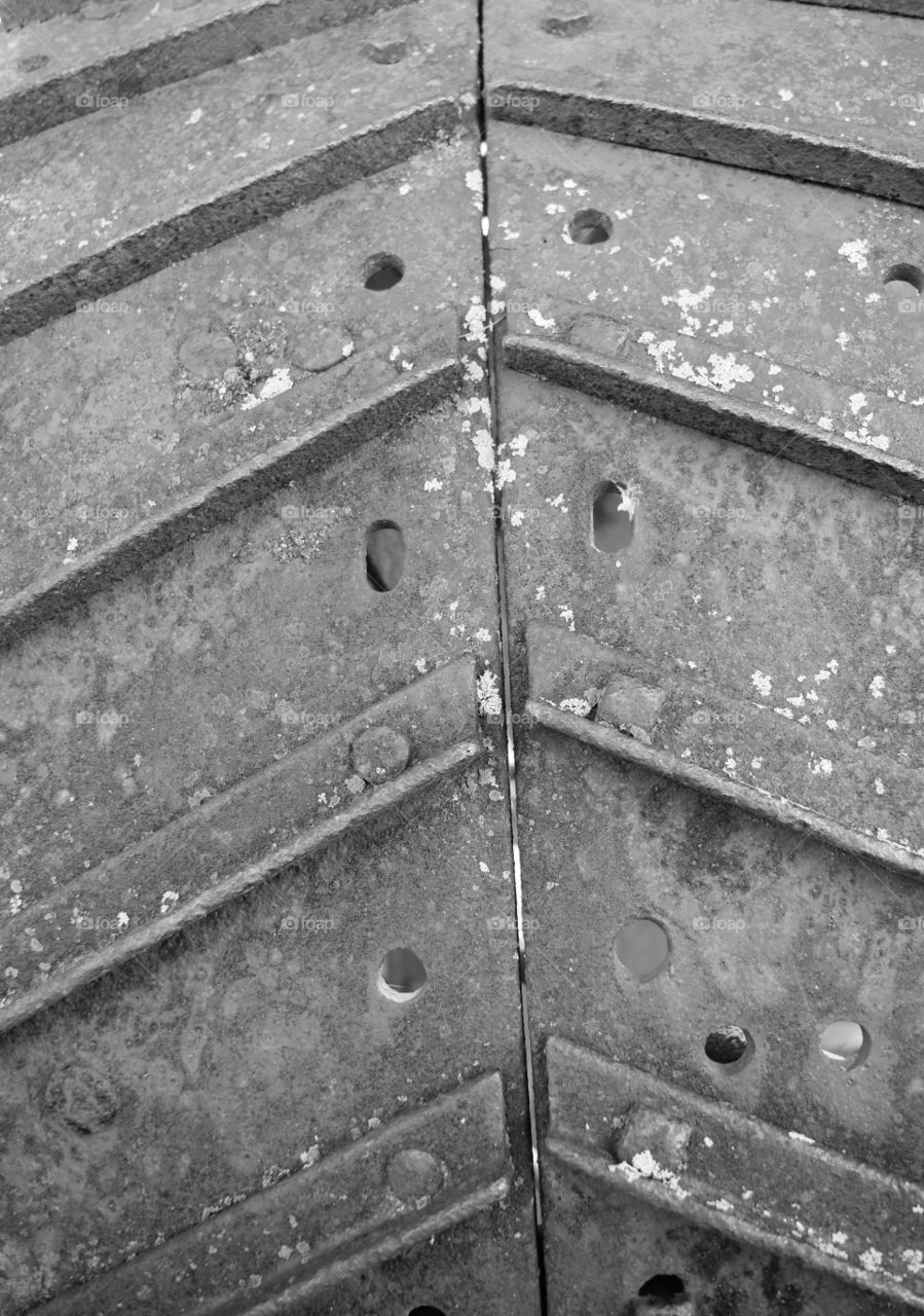 Detail of antique tractor wheel