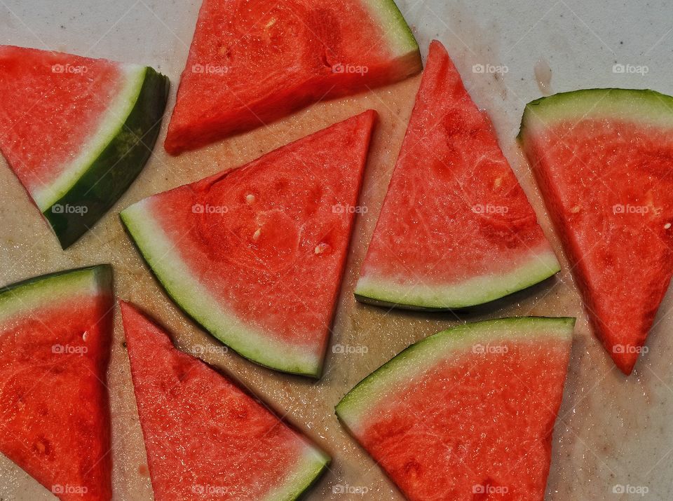 Fresh Watermelon. Juicy Sliced Watermelon