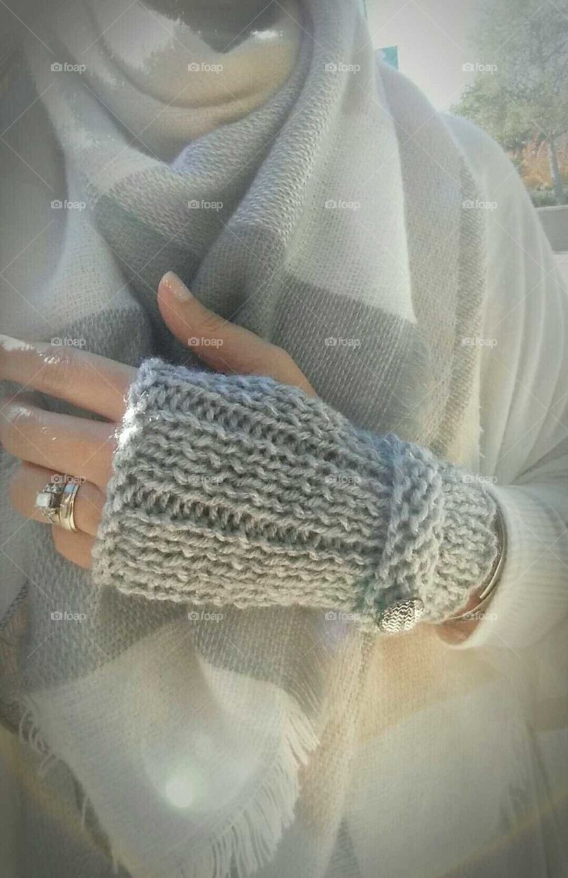 cozy glove scarf gray