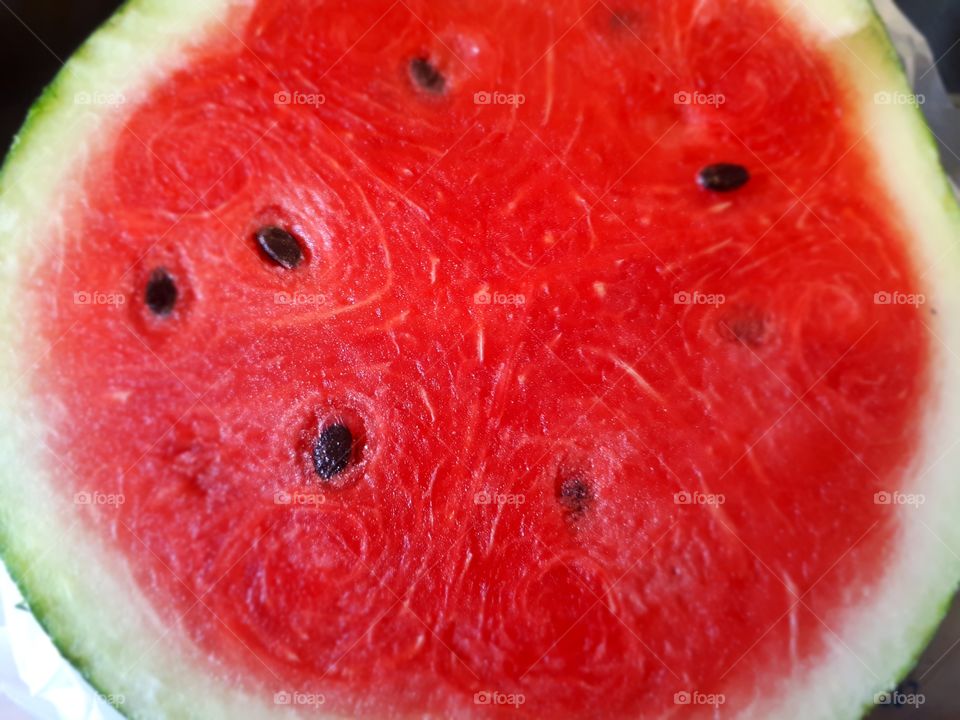 Cut in half fresh watermelon