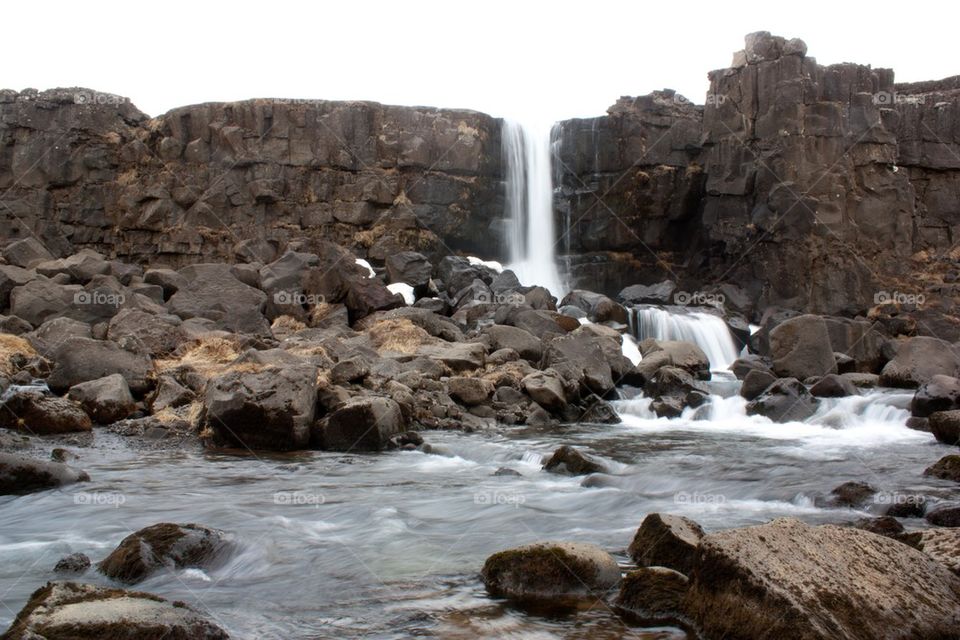 Oxarafoss waterfalls, Thingvellir National Park, Iceland