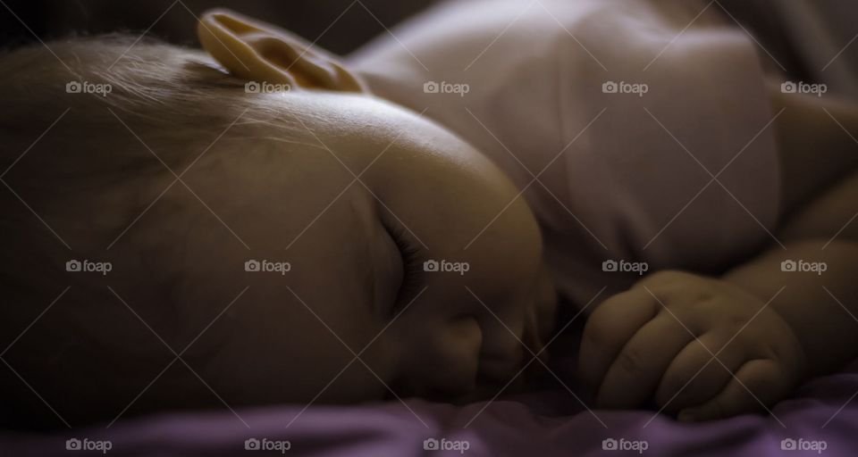 Close-up of a sleeping baby