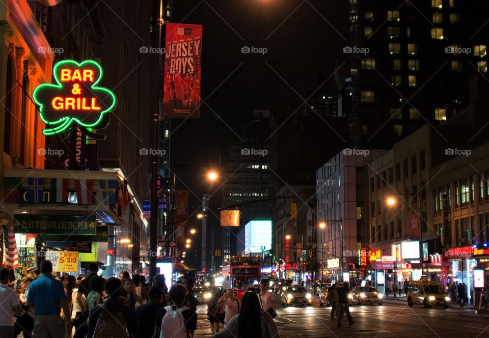 Downtown NYC at night 