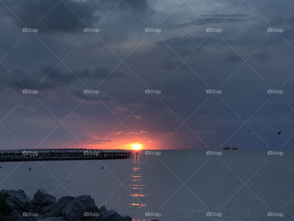 Sunset over mobile bay 