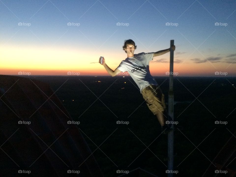 Top of the tower. 200' higher than the rest of you