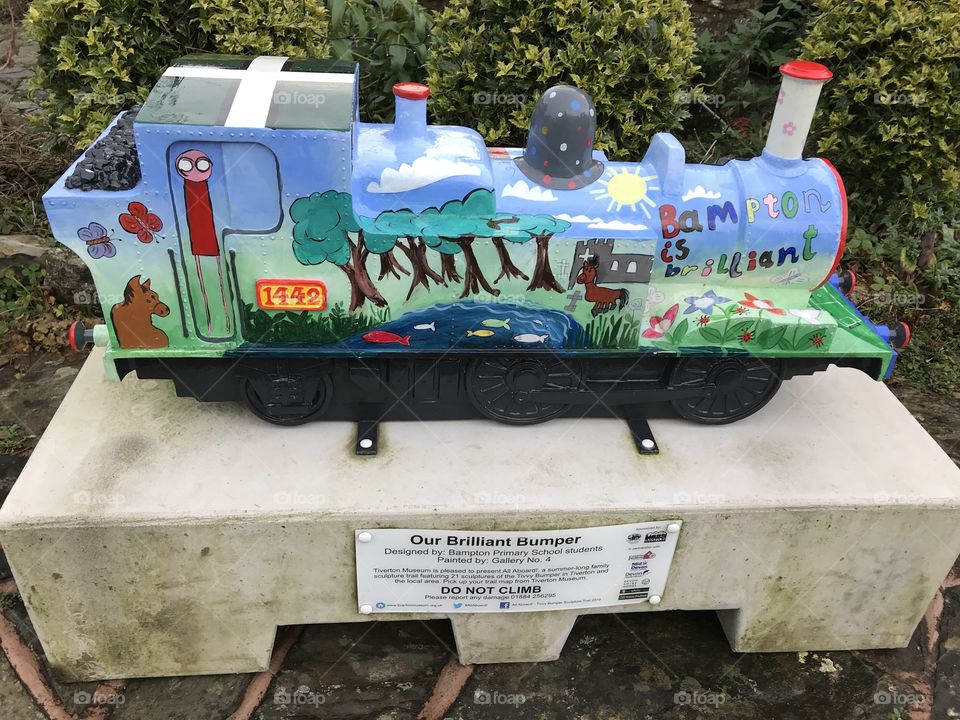 Children’s model version of a past train service in Devon, UK.